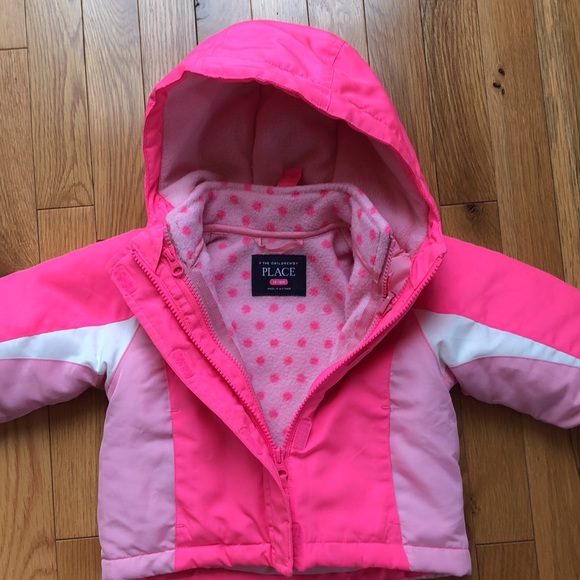 THE CHILDREN’S PLACE 2 in 1 Pink Infant Winter Jacket Size 12-18 Months. - Picture 2 of 6